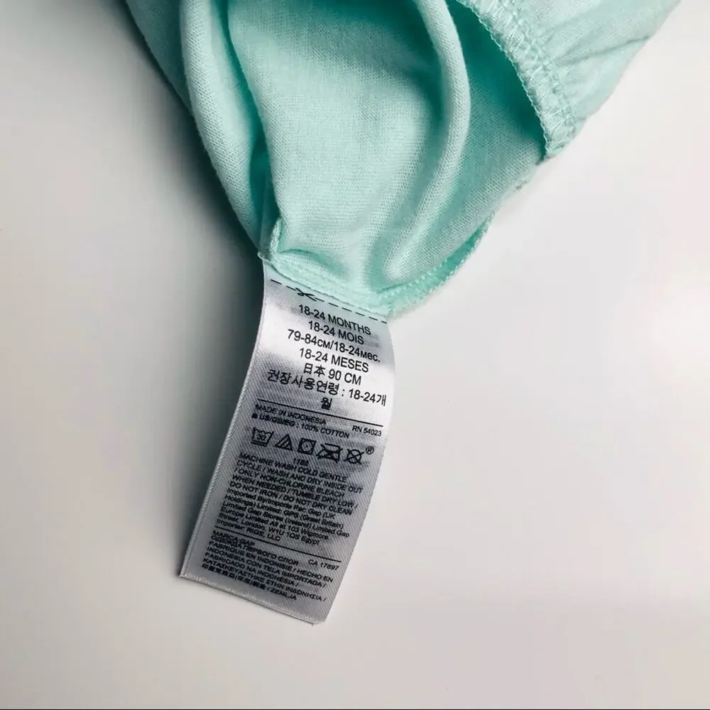 Baby Gap Mint Green Baby Graphic Top Sz 18-24M
